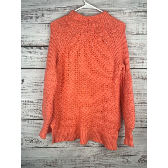 Anthropologie Bia Coral Mock Neck Tunic Sweater XS Alpaca Cozy Boho Oversized - Picture 3 of 12